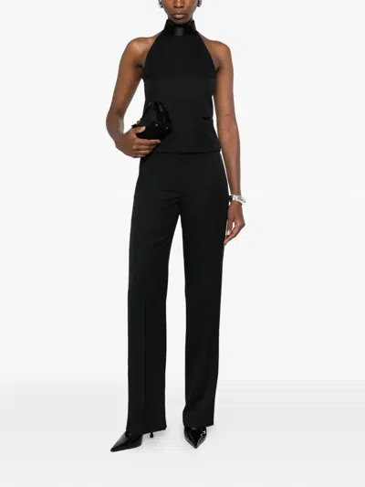 Alexander Mcqueen Halterneck Backless Top In Black