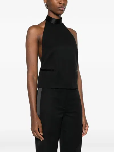 Alexander Mcqueen Halterneck Backless Top In Black