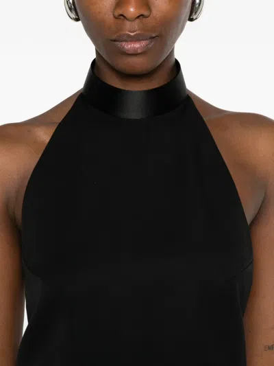 Alexander Mcqueen Halterneck Backless Top In Black