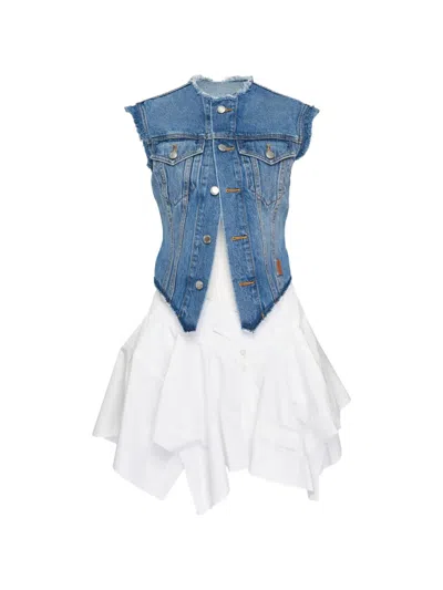 Alexander Wang Alexanderwang Prestyle Mixed Media Dress In White