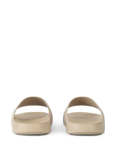 Givenchy Rubber Slide Mules Flat Open Toe Label In Neutral