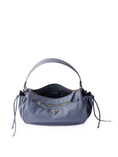 Prada Small Leather Bag In Blue