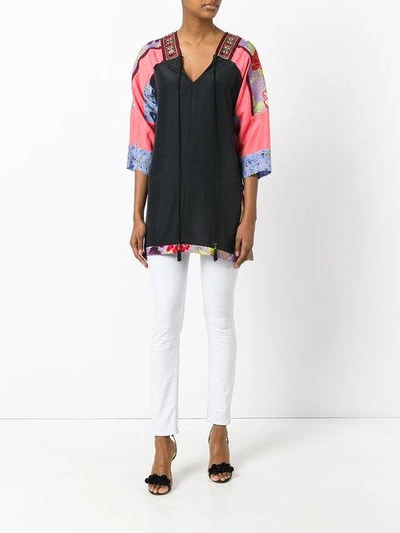 Shop Etro Panelled Tunic In Black