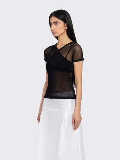Paloma Wool Olimpia Sheer Mesh Short Top In Black
