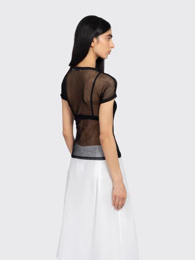 Paloma Wool Olimpia Sheer Mesh Short Top In Black