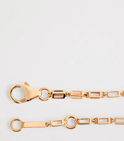 Suzanne Kalan Rose Gold And Ruby Medium Empty Link Block Chain Bracelet In Brown