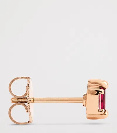 Suzanne Kalan Rose Gold, Ruby And Diamond Bold Stud Earrings In Neutral