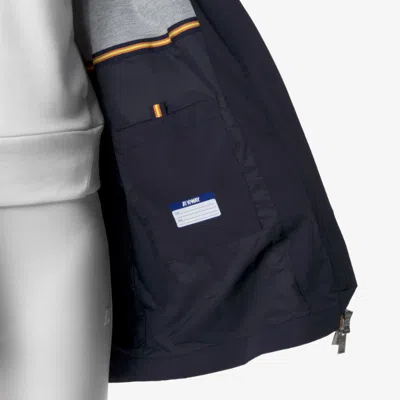 K-way Le Vrai 4.0 Claudette Logo-patch Hooded Jacket In Blue