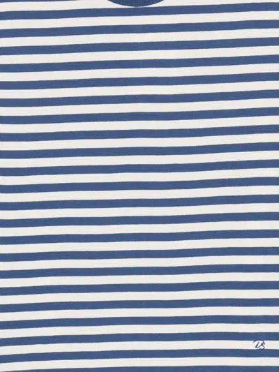 Dunst Striped Cotton T-shirt In Blue
