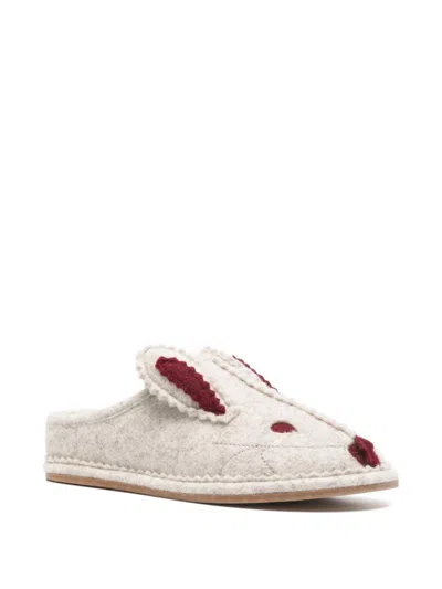 Bode Rabbit Appliqué Mules In Multi