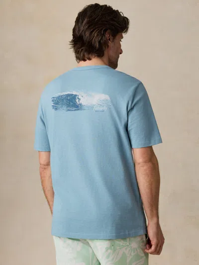 Faherty Sunwashed Regenerative Graphic T-shirt In Blue