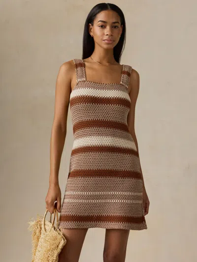 Faherty Seacoast Crochet Dress Chestnut Stitch In Multi