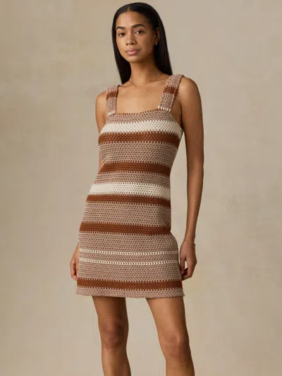 Faherty Seacoast Crochet Dress Chestnut Stitch In Multi