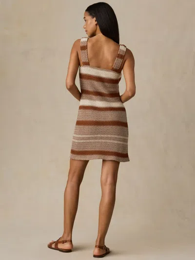 Faherty Seacoast Crochet Dress Chestnut Stitch In Multi