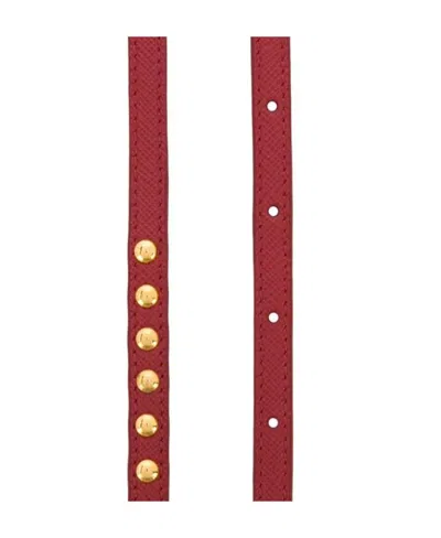 Prada Stud Detail Belt In Red