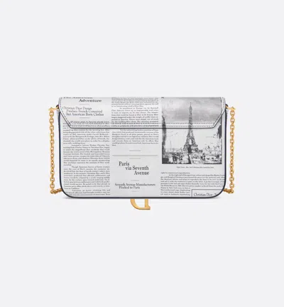 Dior Medium Saddle Pouch With Chain In White