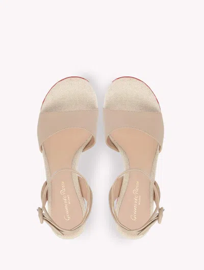 Gianvito Rossi Leather Wedge Espadrilles In Brown