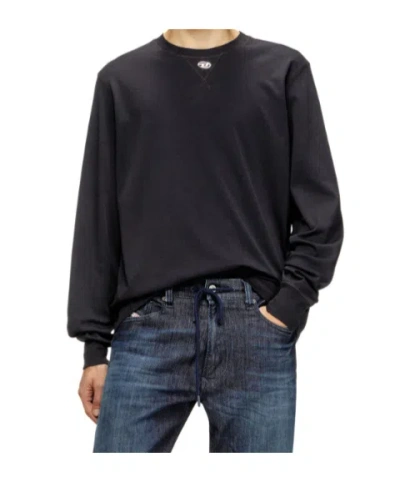 Diesel T-madjust-ls-tr Long Sleeved T-shirt In Black