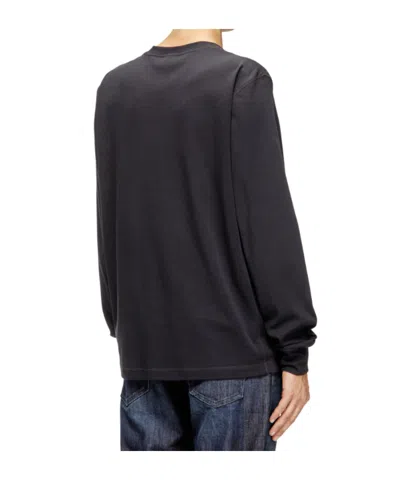 Diesel T-madjust-ls-tr Long Sleeved T-shirt In Black
