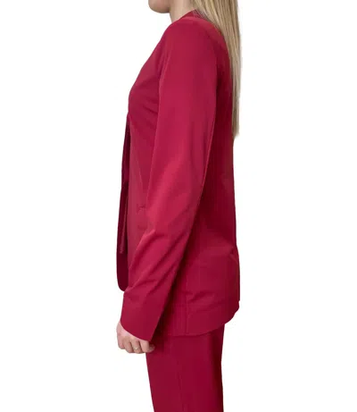 Max Mara Lapel-collar Flap-pocket Jacket In Red
