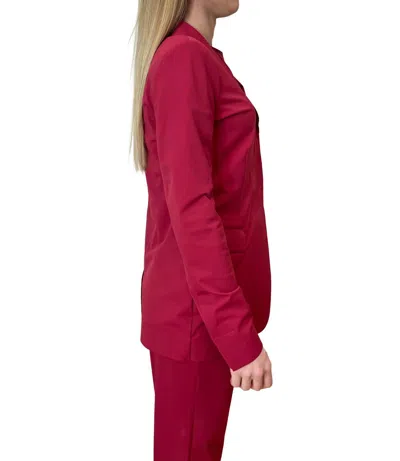 Max Mara Lapel-collar Flap-pocket Jacket In Red