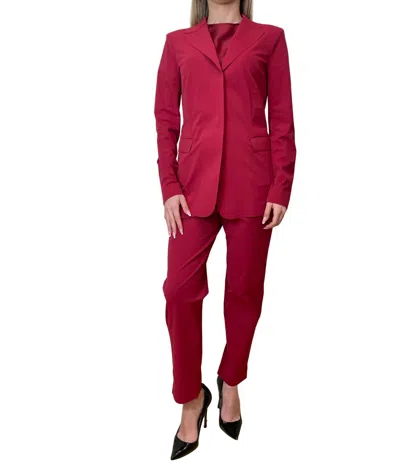 Max Mara Lapel-collar Flap-pocket Jacket In Red