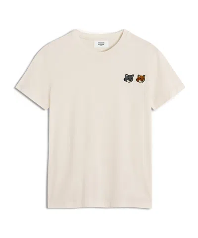 Maison Kitsuné Double Fox Head Regular T-shirt In Neutral