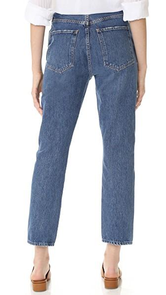 Agolde Riley High Rise Straight Crop Jeans In Claremont | ModeSens