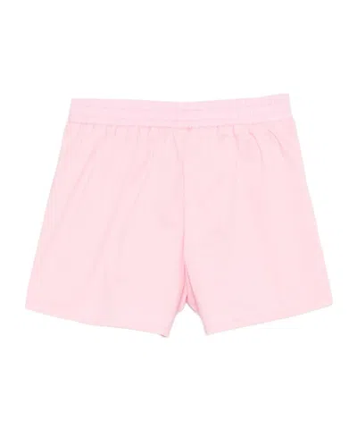 Msgm Elasticated Graphic Shorts In Pink