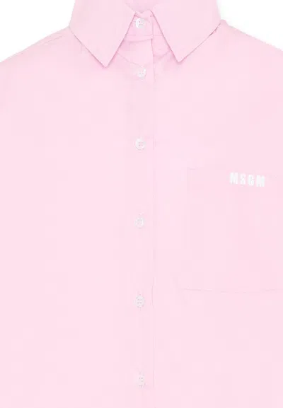 Msgm Short Sleeve Shirt In Pink