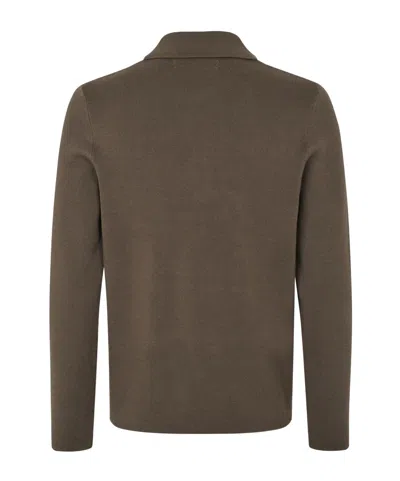 Samsoe & Samsoe Half-zip Polo Shirt In Brown