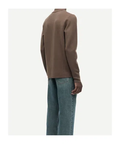 Samsoe & Samsoe Half-zip Polo Shirt In Brown