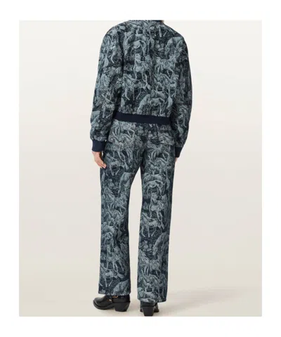 Allsaints Blake Horse Jacquard Denim Jeans In Gray