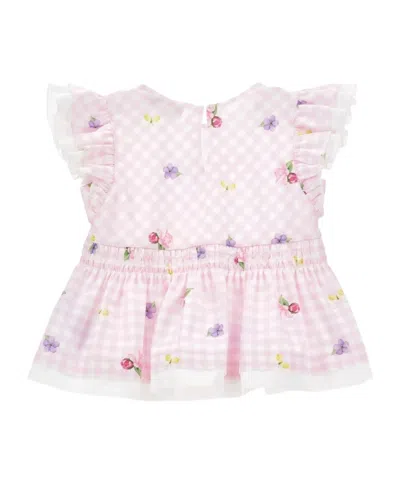 Monnalisa Kids' Ruffled-sleeve Blouse In Pink