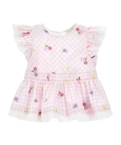 Monnalisa Kids' Ruffled-sleeve Blouse In Pink