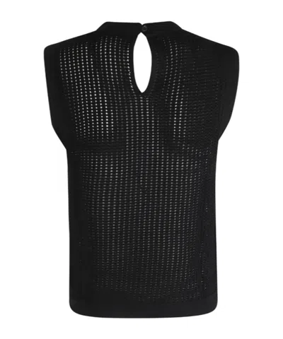 Seventy Openwork Vest In Black