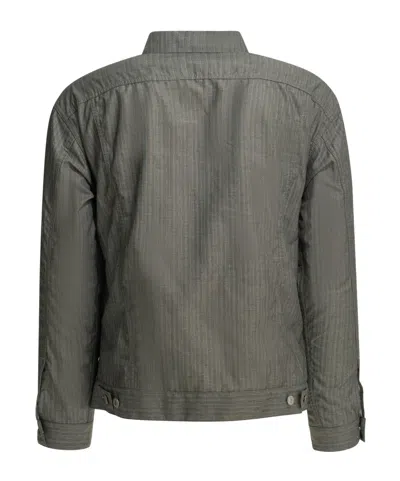 Junya Watanabe Pinstripe-pattern Denim Jacket In Gray