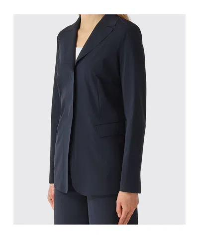 Max Mara Flap-pocket V-neck Jacket In Blue