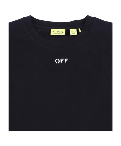 Off-white Kids Graphic-print Crewneck T-shirt In Black