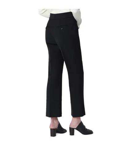 Entire Studios Black Wool-blend Flared Cropped Trousers In Black
