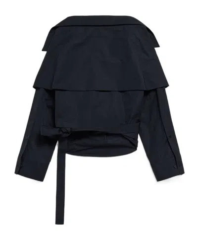 Balenciaga Off Shoulder Crop Shirt Long Sleeves In Black