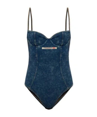 Diesel Mini Effect Adjustable Bodysuit In Blue