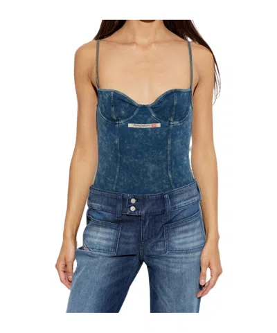 Diesel Mini Effect Adjustable Bodysuit In Blue