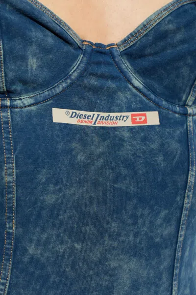 Diesel Mini Effect Adjustable Bodysuit In Blue