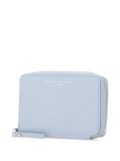Gianni Chiarini Zip-around Compact Wallet In Blue