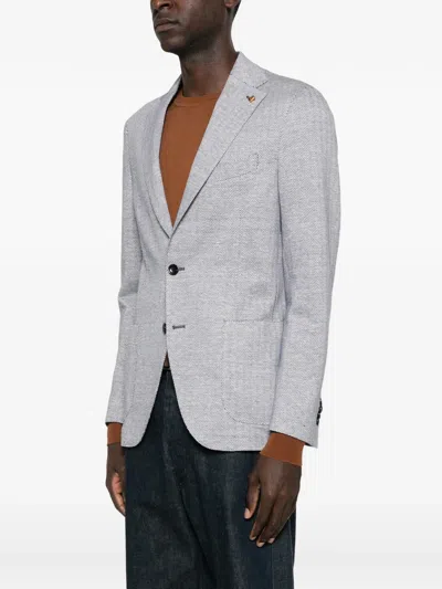 Latorre Herringbone-pattern Blazer In Gray