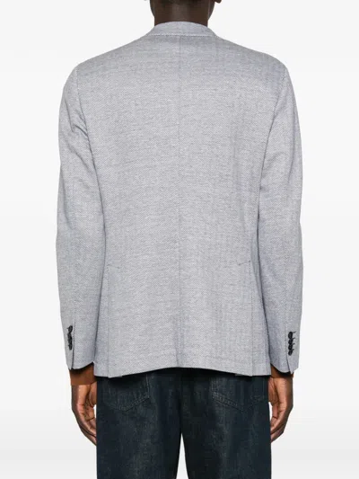 Latorre Herringbone-pattern Blazer In Gray