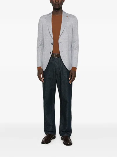Latorre Herringbone-pattern Blazer In Gray