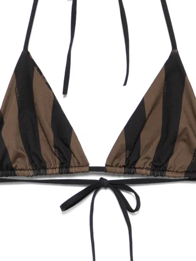 Fendi Reversible Bikini Set In Brown