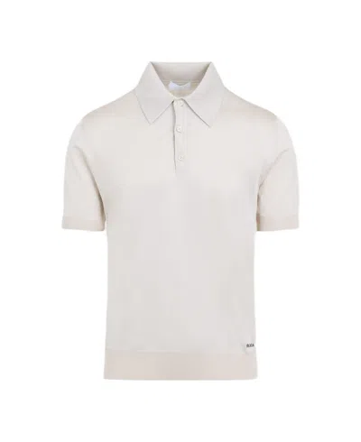 Prada Silk Polo In Neutral